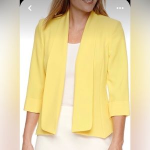 BLACK LABEL BY EVAN-PICONE 3/4 Sleeve Open-Front Jacket  Faux Pocket Size 16